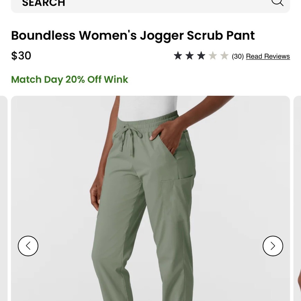 Wink Jogger Scrub Pants - Sage Green